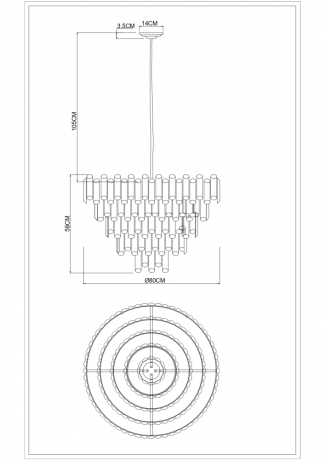 Каскадная люстра со светодиодными лампочками E14 , комплект от Lustrof. №444901-622997 