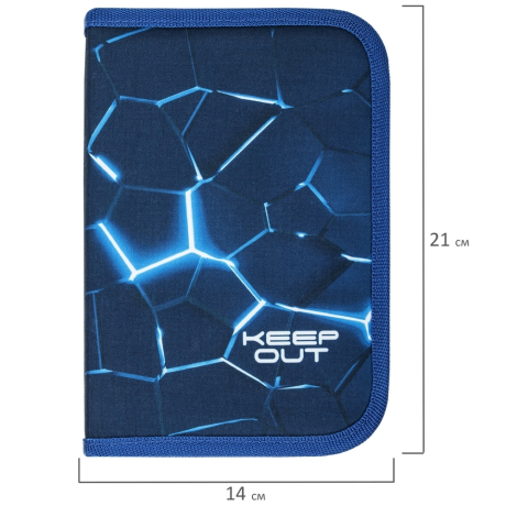 Нарушена упаковка!  <723059> Пенал BRAUBERG, 1 отделение, 2 откидные планки, полиэстер, 21х14 см, Digital lava, 272320