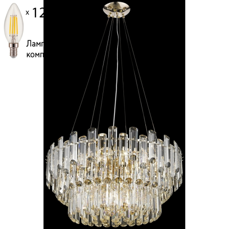 Подвесная люстра с лампочками Wertmark WE107.12.303+Lamps 