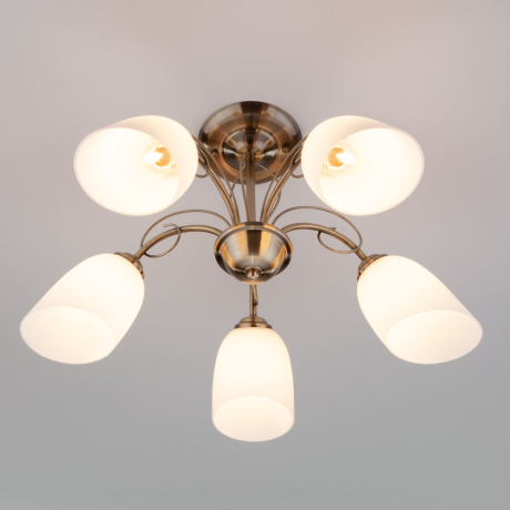 Люстра на штанге Eurosvet Stefanie 30107/5 античная бронза 