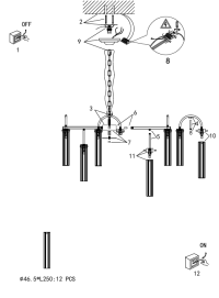 Подвесная люстра Arte Lamp Borgia A4088LM-12AB