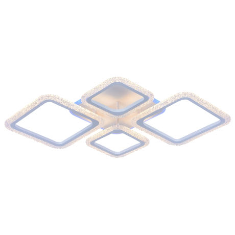 Светодиодная диммируемая люстра с ПДУ Profit Light 8015/2+2 WHT 88W+12W RGB 