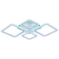 Светодиодная диммируемая люстра с ПДУ Profit Light 8015/2+2 WHT 88W+12W RGB