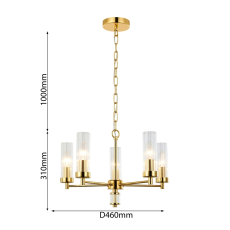 Подвесная люстра с лампочками Favourite Aesthetic 2673-5P+Lamps E14 Свеча 