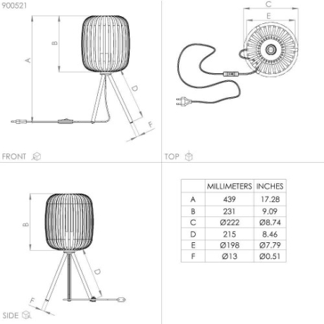Настольная лампа декоративная Eglo Romazzina 900521 