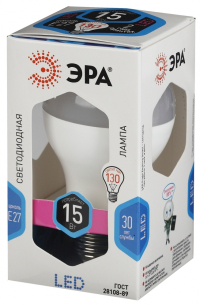 Лампа светодиодная ЭРА E27 15W 4000K матовая LED A60-15W-840-E27 Б0033183