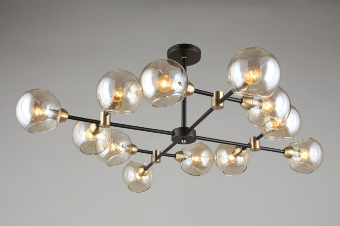 Люстра на штанге с лампочками Omnilux OML-94207-12+Lamps 
