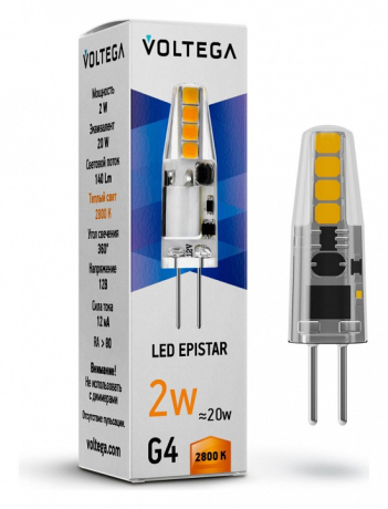 Лампа светодиодная Voltega Capsule G4 G4 2Вт 2800K 7142 