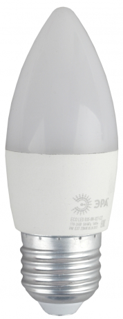 Лампа светодиодная ЭРА E27 8W 2700K матовая ECO LED B35-8W-827-E27 Б0030020 