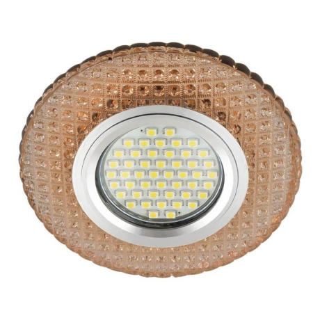 Встраиваемый светильник с LED подсветкой Fametto Luciole DLS-L135 Gu5.3 Glassy/Light Tea (UL-00003860) 