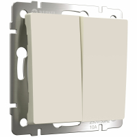 Выключатель двухклавишный без рамки Werkel айвори матовый W1120062