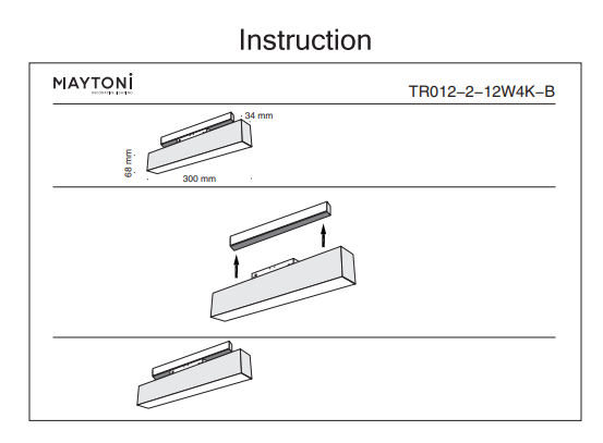 Накладной светильник Maytoni BASIS TR012-2-12W4K-B 