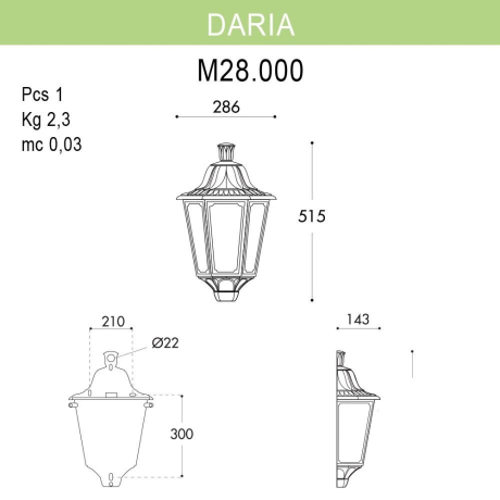 Накладной светильник Fumagalli Daria M28.000.000.BXE27