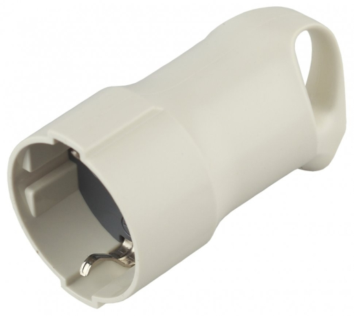 R3 Розетка кабельная c/з 16A с кольцом непрямой ввод белая Эра Б0019187