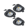 900747 Комплект встраиваемых светильников диммируемых SALICETO, 3X6W (LED), 2700K, ?88, алюминий, черный Eglo 