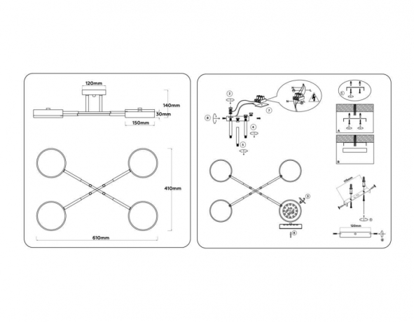 Люстра на штанге Ambrella light COMFORT FL516331 