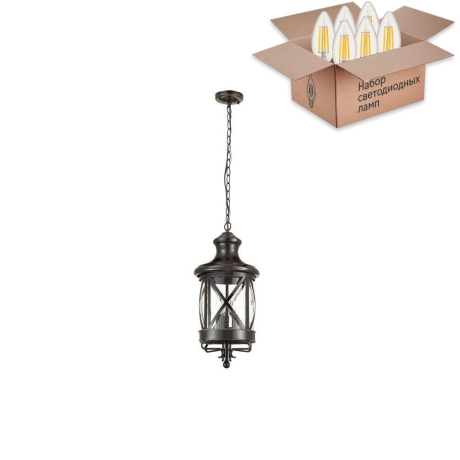 Уличный светильник с лампочками Odeon Light Sation 4045/3+Lamps E14 Свеча