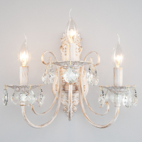 Бра Eurosvet Alda 3305/3  белый с золотом/прозрачный хрусталь Strotskis