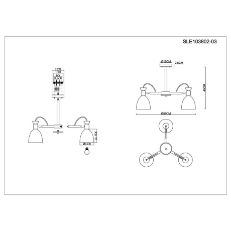 Люстра на штанге EVOLUCE Balcamo SLE103802-03 