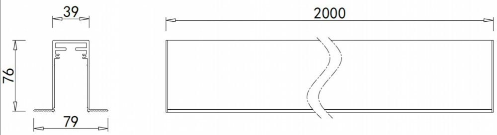 2м. Встраиваемый магнитный шинопровод Magic Track Donolux DLM012/Black 