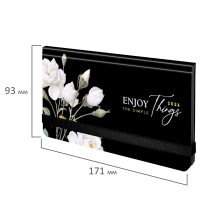 Нарушена упаковка! <795351> Еженедельник датированный 2026 с резинкой 171х93 мм, BRAUBERG, твердый, УФ-ЛАК, 64 л., "Розы", 117353