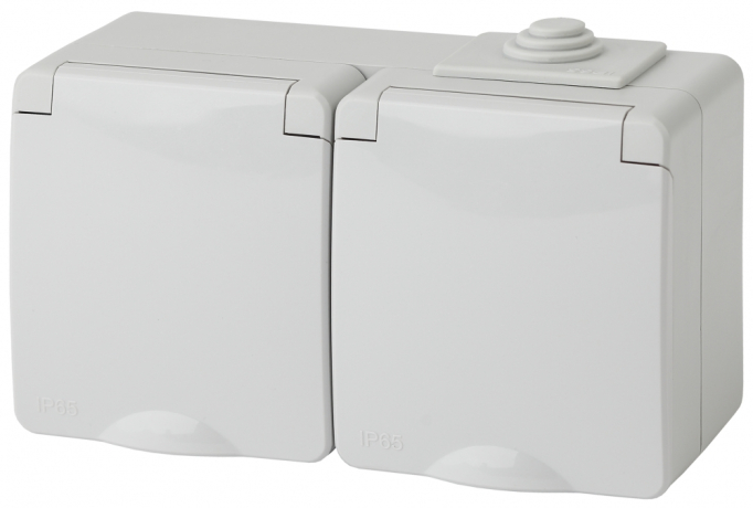 Розетка ЭРА Эксперт 2х2P E IP65 со шторками 16A 250V 11-2604-03 Б0035992