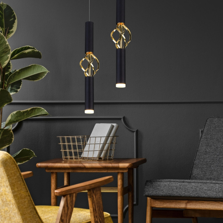 Подвесной светильник Eurosvet Lance 50191/1 LED черный/золото 