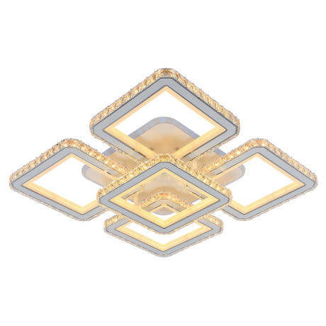 Светодиодная диммируемая люстра с ПДУ Profit Light 8048/4+1 WHT 300W+10W RGB 