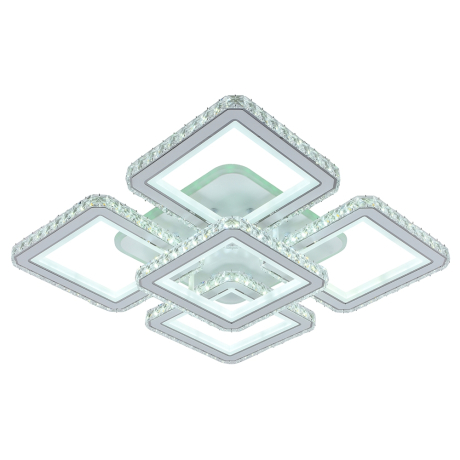 Светодиодная диммируемая люстра с ПДУ Profit Light 8048/4+1 WHT 300W+10W RGB 