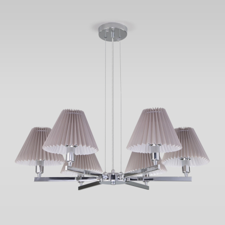 Подвесная люстра Eurosvet Peony 60136/6 хром/серый 