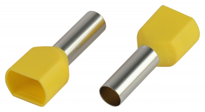 Наконечник-гильза ЭРА NO-225-17 (двойной) НШвИ(2) 6,0-14 с изолированным фланцем (упаковка 10 шт.) (Б0063322)