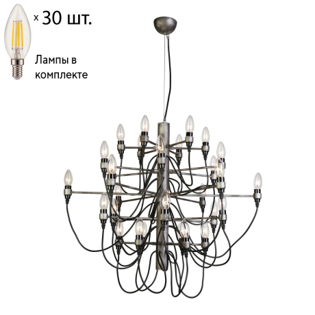 Подвесная люстра Favourite Golem с лампочками 1892-30P+Lamps E14 Свеча 