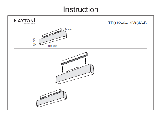 Накладной светильник Maytoni Technical BASIS TR012-2-12W3K-B