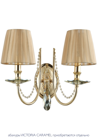 Бра Crystal Lux VICTORIA AP2 GOLD/AMBER 