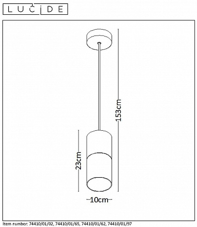Подвесной светильник Lucide Zino 74410/01/02 