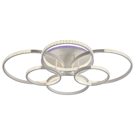 Светодиодная диммируемая люстра с ПДУ Profit Light 8047/6 WHT 212W+10W RGB 