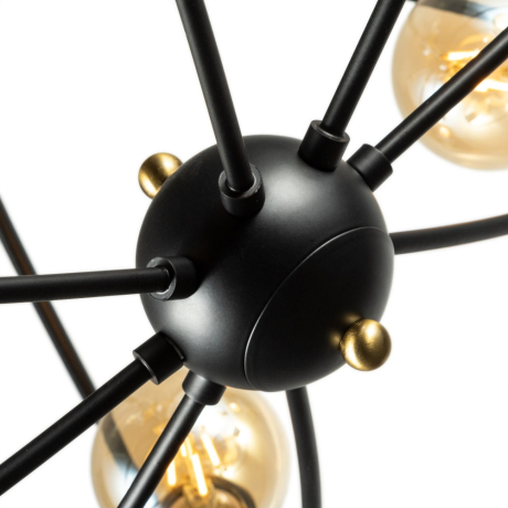 Люстра на штанге с лампочками Arte lamp A1963PL-8BK+Lamps 