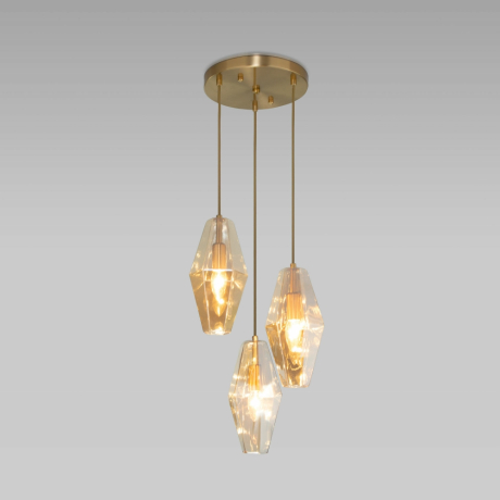Подвесной светильник Eurosvet Prism 50236/3 янтарный 