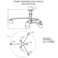 Люстра потолочная с лампочками APLOYT APL.621.07.06+Lamps