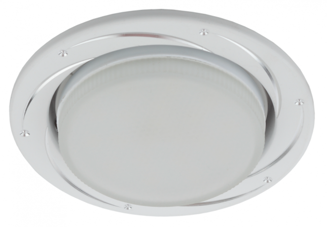 Встраиваемый светильник под лампу GX53 ЭРА KL 77 AL/WH /1 SET 5 220V 13W серебро/белый набор 5 шт Б0070933 