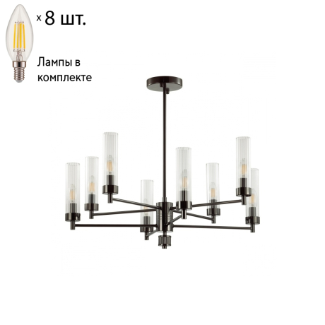 Люстра на штанге с лампочками Lumion Kamilla 5275/8C+Lamps E14 Свеча 