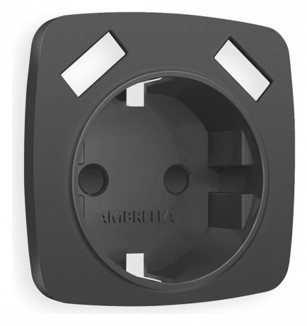 Накладка для розетки с заземлением и со шторками и 2хUSB type A Ambrella Volt OMEGA OP9090 