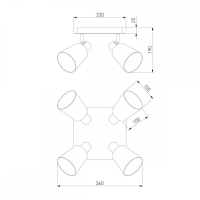 20080/4 хром/голубой Потолочный светильник с поворотными абажурами Eurosvet Culver