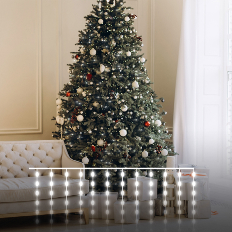 2*2,6м. Гирлянда занавес Роса холодный свет Eurosvet 230V 200-006 (a060424)