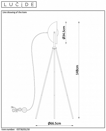 Торшер Lucide Alvaro 05730/01/30 