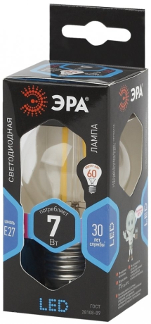 Лампа светодиодная филаментная ЭРА E27 7W 4000K прозрачная F-LED P45-7W-840-E27 Б0027949 