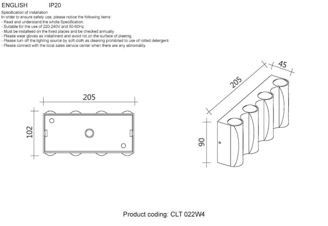 Настенный светодиодный светильник Crystal Lux CLT 022W4 BL 4000K 