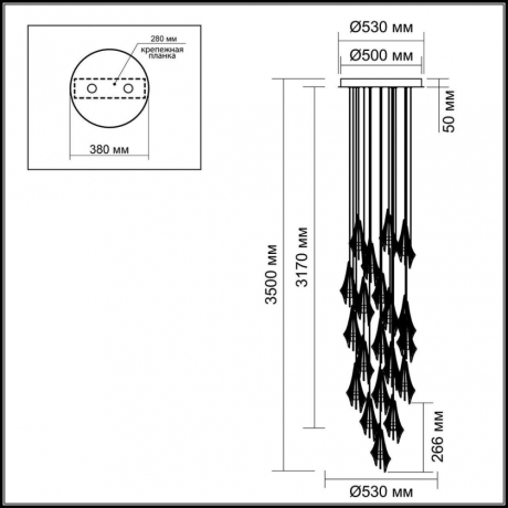 Подвесная люстра Odeon Light Afalina 5442/137L 