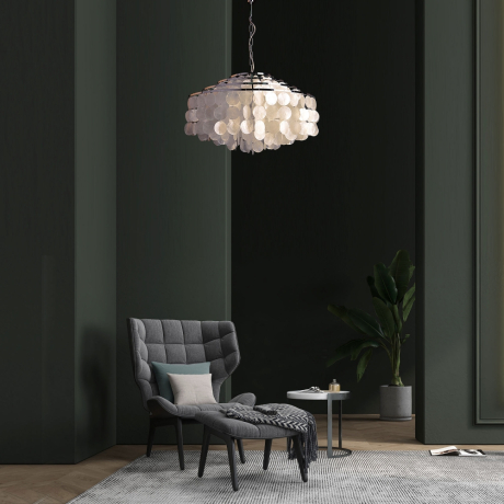 Подвесная люстра Eurosvet Sandra 3535/6 хром/перламутр 