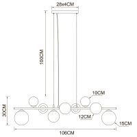 Подвесной светильник Arte Lamp Gemini A2243SP-9PB